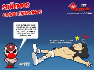 L.A. Park le da paliza a Rush en la Arena México, caricatura de kcidis
