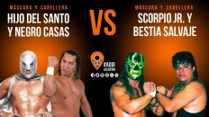 Hijo del Santo y Negro Casas vs Scorpio Jr y Bestia Salvaje. Aquí La Lucha